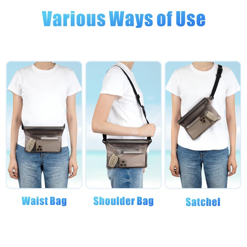 F-color Waterproof Fanny Pack - Waterproof Phone Pouch with Waist Strap - Cruise Essentials 2025 Must Haves Waterproof Pouch Dry Bag Keep Phone Valuables Safe for Beach Kayaking Boating Fishing - Image 5